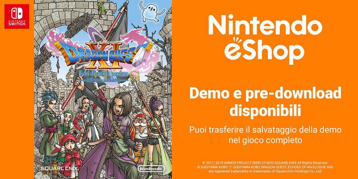 Disponibile ora la demo di Dragon Quest XI S: Echi di un’era perduta – Edizione Definitiva sull’eShop di Nintendo Switch!