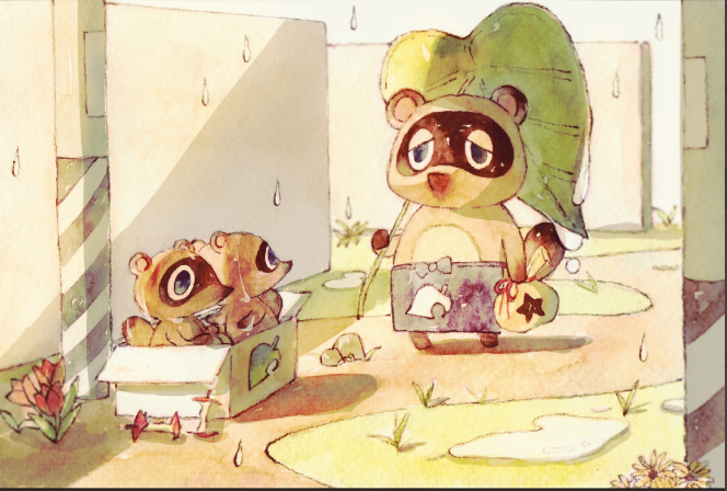 Un’emozionante fan-art immortala Tom Nook, Timmy e Tommy in Animal Crossing: New Horizons!