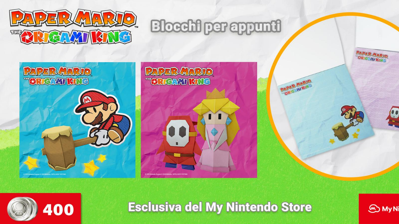 Ora disponibile i blocchi note di Paper Mario: The Origami King sul My Nintendo Store!