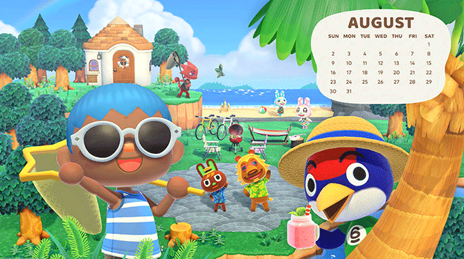 Animal Crossing: New Horizons, disponibile il calendario di agosto a tema!