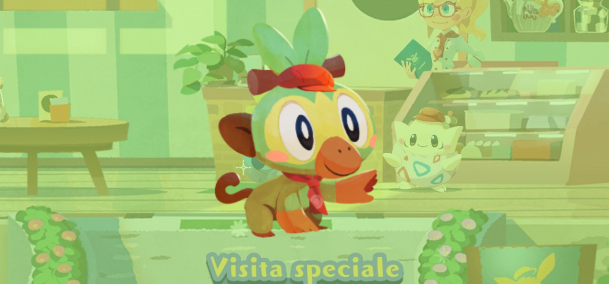 Grookey disponibile da oggi su Pokémon Café Mix!