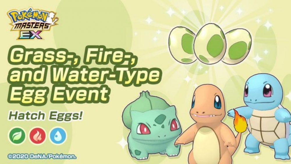 Pokémon Masters EX: ora disponibile l'evento Uova Erba, Fuoco e Acqua!