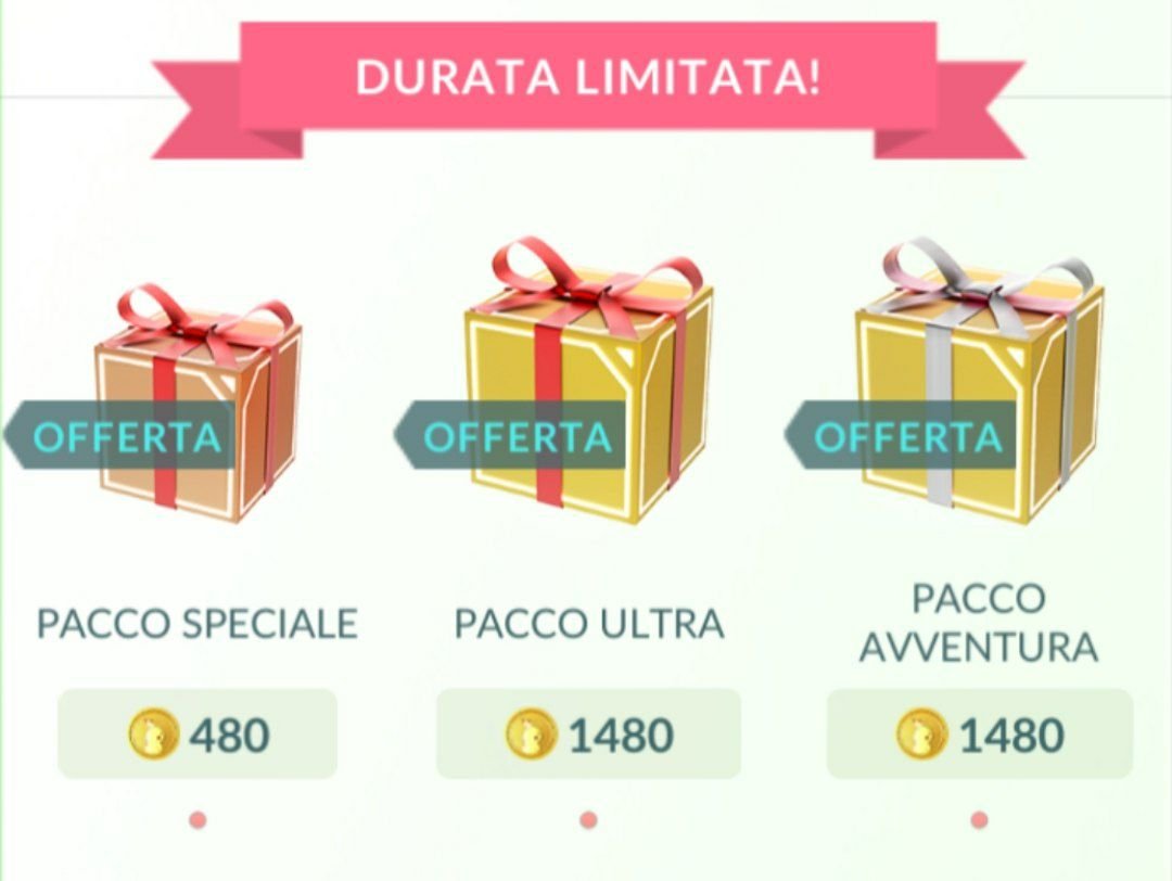 Pokémon GO: disponibili tre nuovi pacchi nel negozio