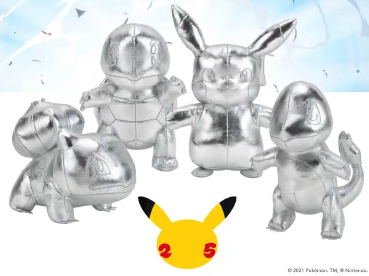 Jazwares celebra il 25° anniversario Pokémon con dei peluche argentati!