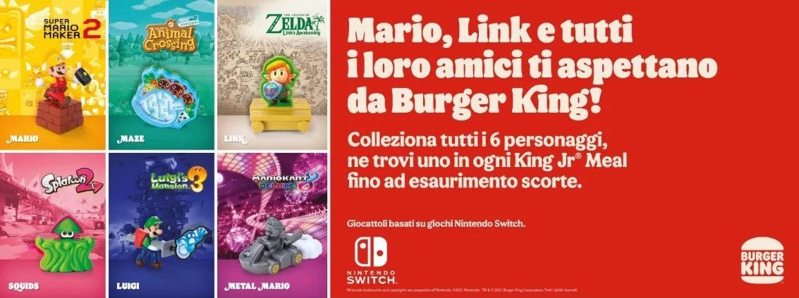 Sei giocattoli Nintendo sono ora disponibili da Burger King