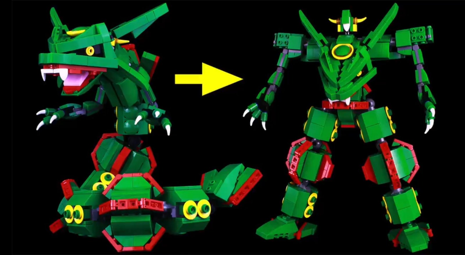 Un utente realizza un Rayquaza di LEGO trasformabile in un mecha