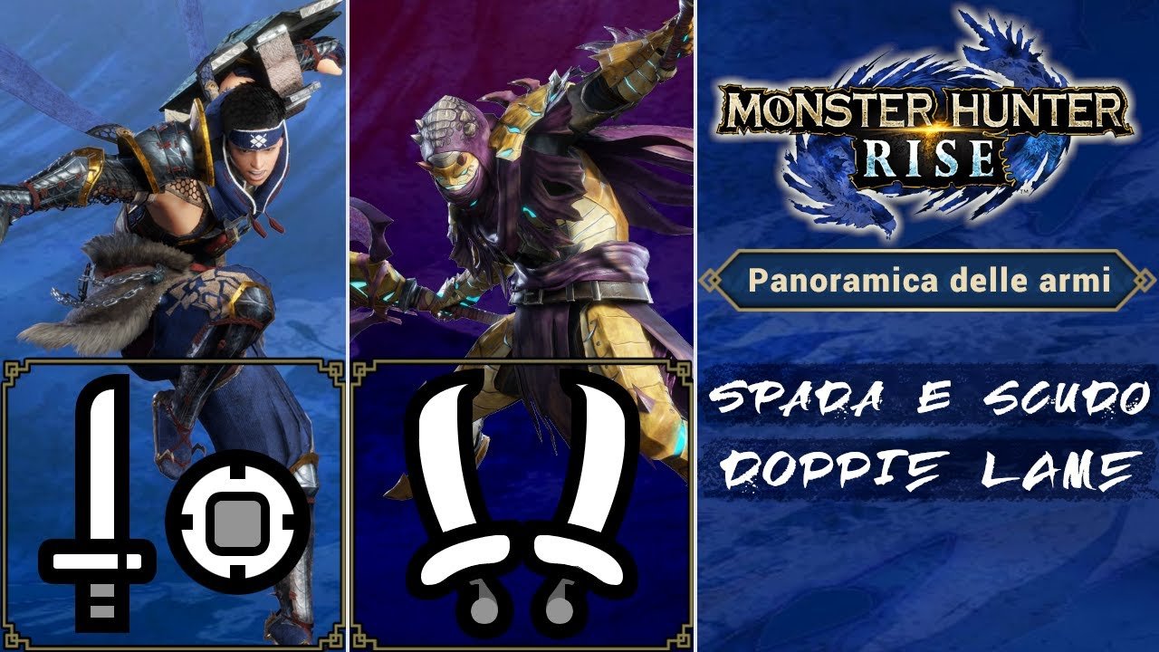 Guida alle armi di Monster Hunter Rise:  Spada e Scudo e Doppie lame