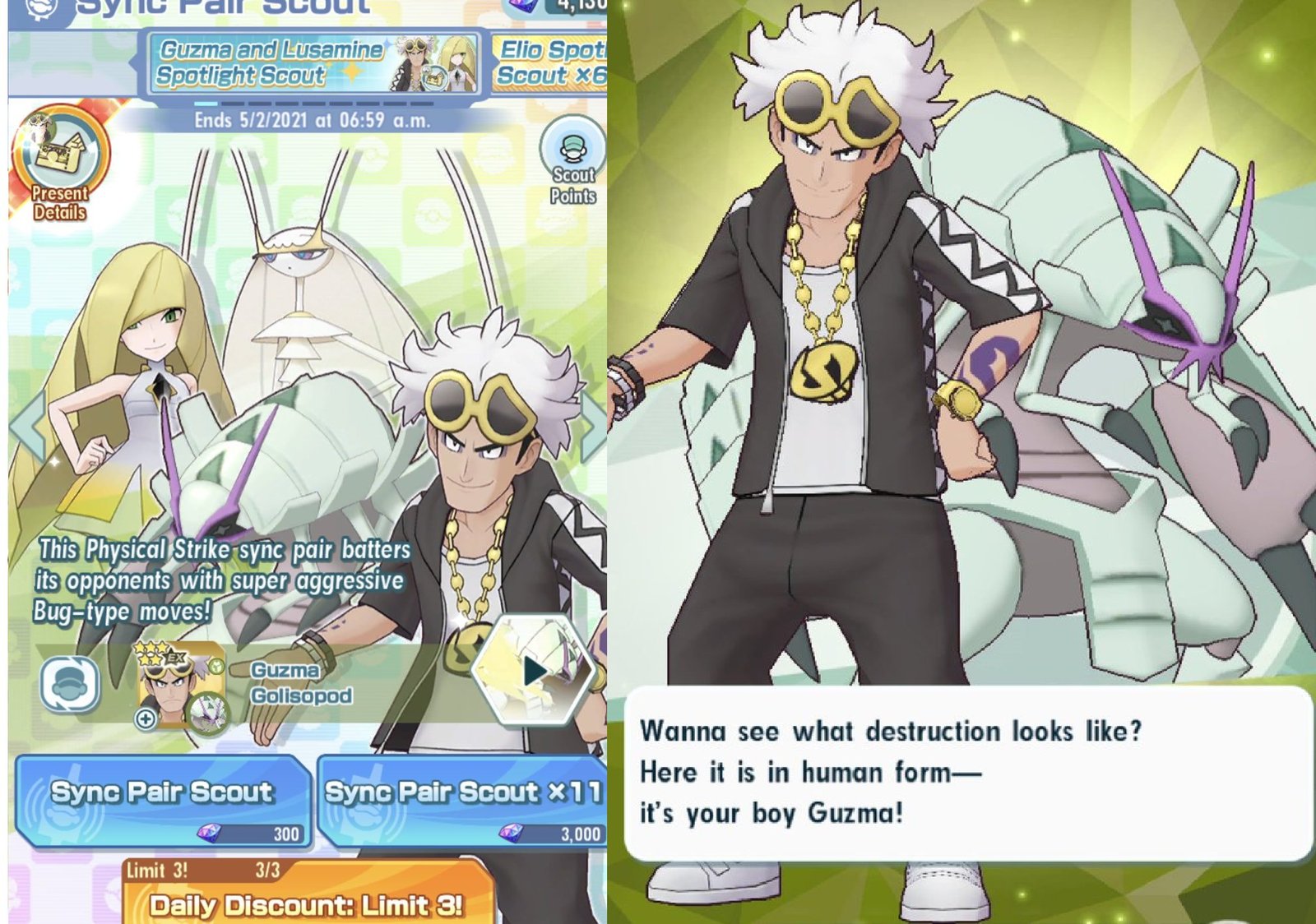 Pokémon Masters EX: tornano Guzman e Samina nell’Unicerca VIP