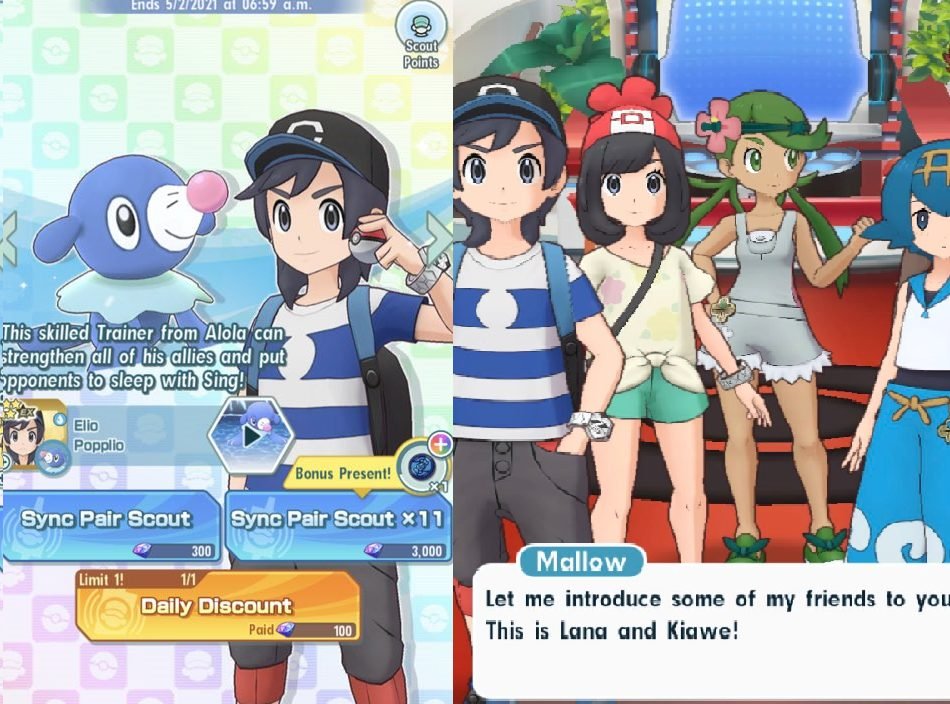 Pokémon Masters EX: arriva l’Unità di Elio e Popplio nell’Unicerca VIP