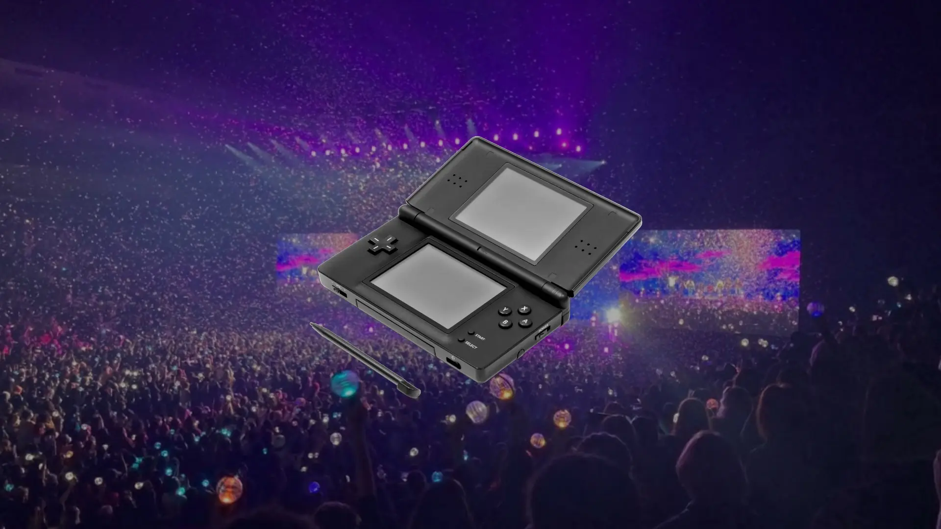 Un fan riprende con un Nintendo DS il concerto degli ATEEZ