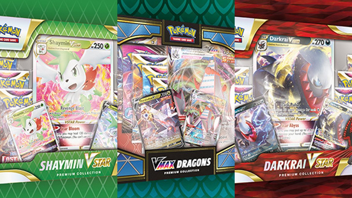 TCG Pokémon, rivelate le Premium Collection per Darkarai & Shaymin V-Astro e Rayquaza & Duraludon V-MAX
