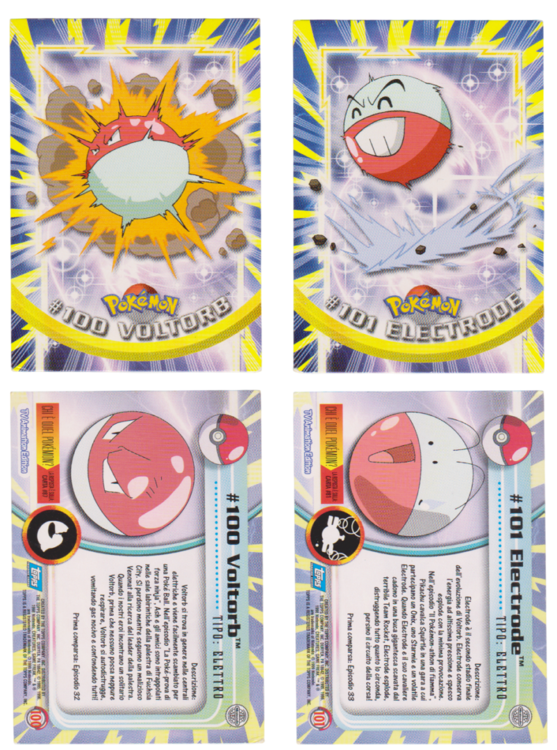 Linea evolutiva di Voltorb fronte-retro serie 2 topps