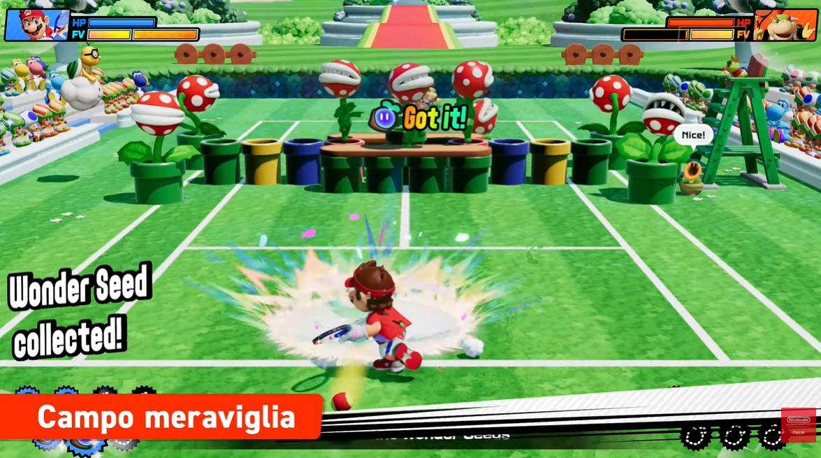 Modalità Campo Meraviglia su Mario Tennis Fever per Nintendo Switch 2 