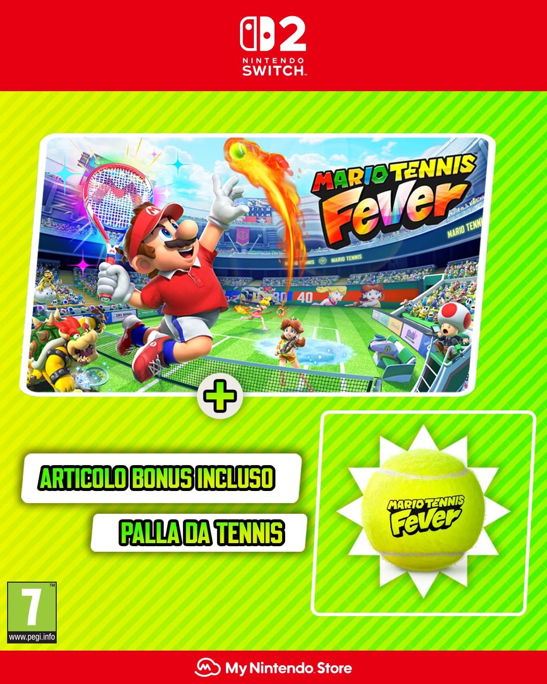 Mario Tennis Fever per Nintendo Switch 2: Pallina da tennis come bonus per preorder su My Nintendo Store