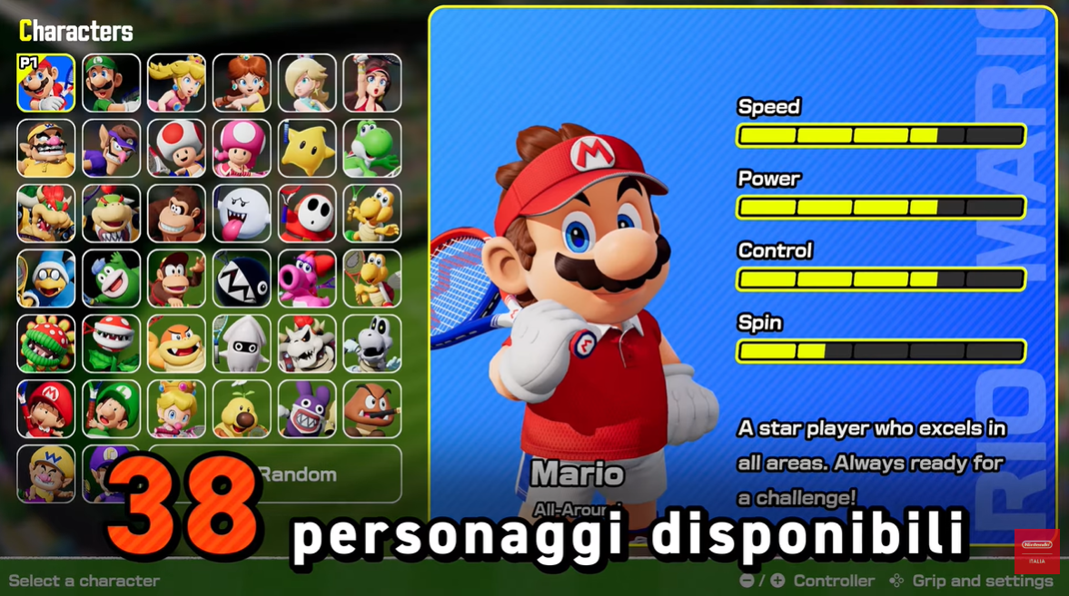 Roster personaggi di Mario Tennis Fever per Nintendo Switch 2