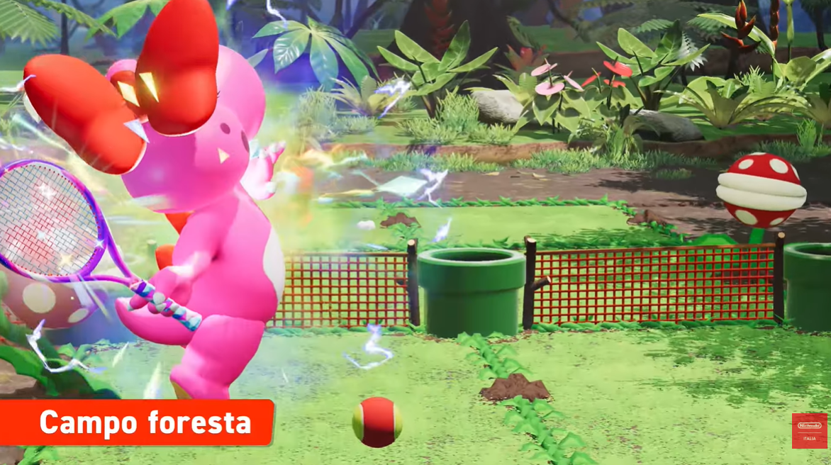 Modalità Campo Foresta su Mario Tennis Fever per Nintendo Switch 2 