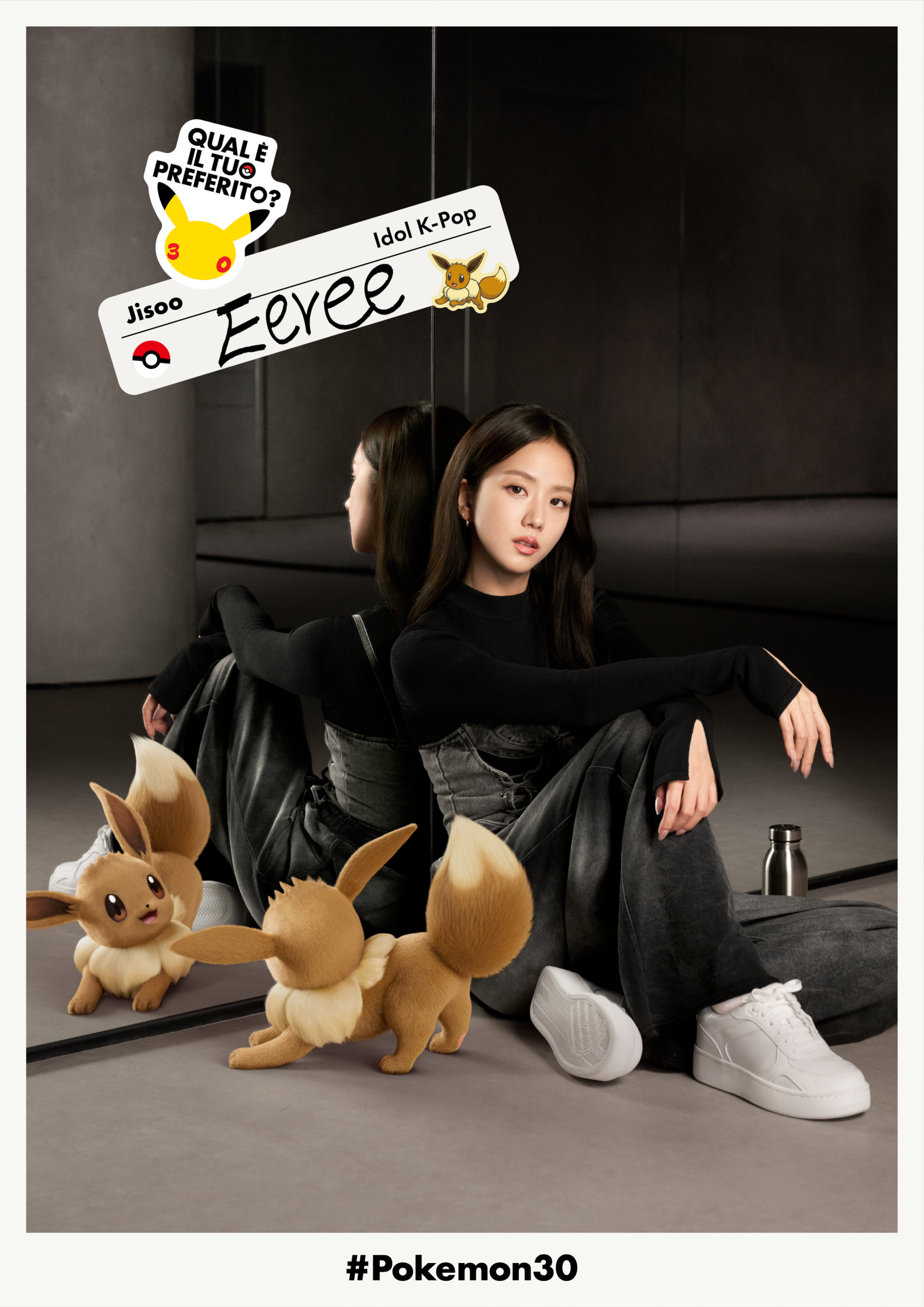 Jisoo sceglie Eevee nello spot "Qual è il tuo preferito?" proiettato al Super Bowl per il 30° anniversario Pokémon