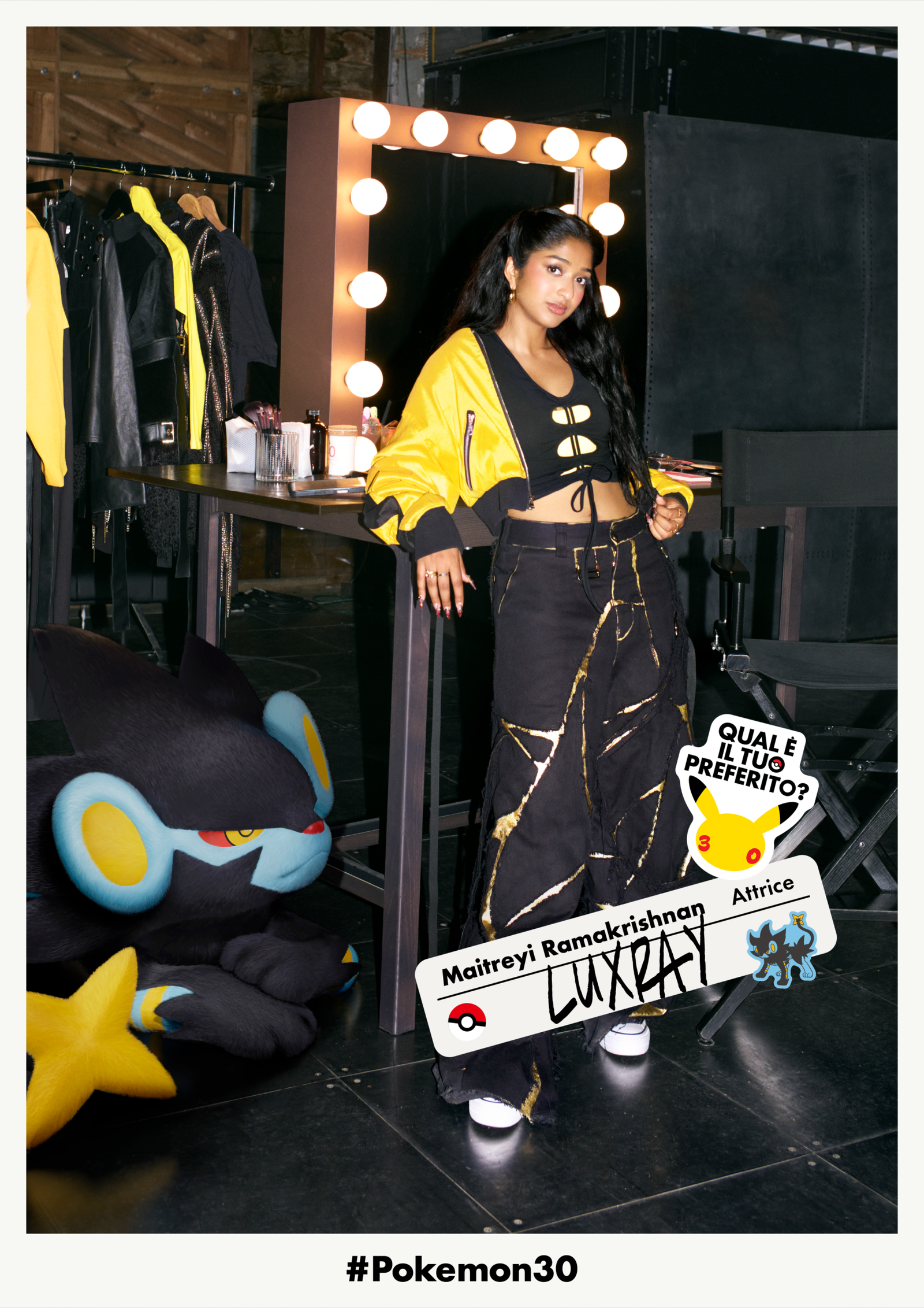 Maitreyi Ramakrishnan sceglie Luxray nello spot "Qual è il tuo preferito?" proiettato al Super Bowl per il 30° anniversario Pokémon